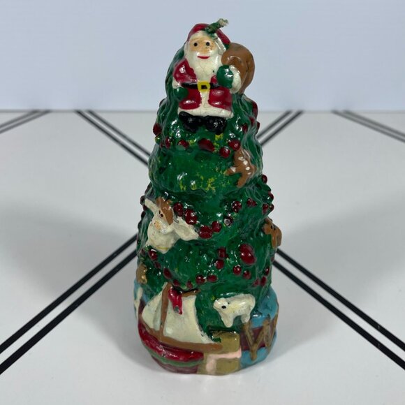 Other - Vintage Santa Christmas Tree Candle Holiday Decor Figurine 6.5" Tall